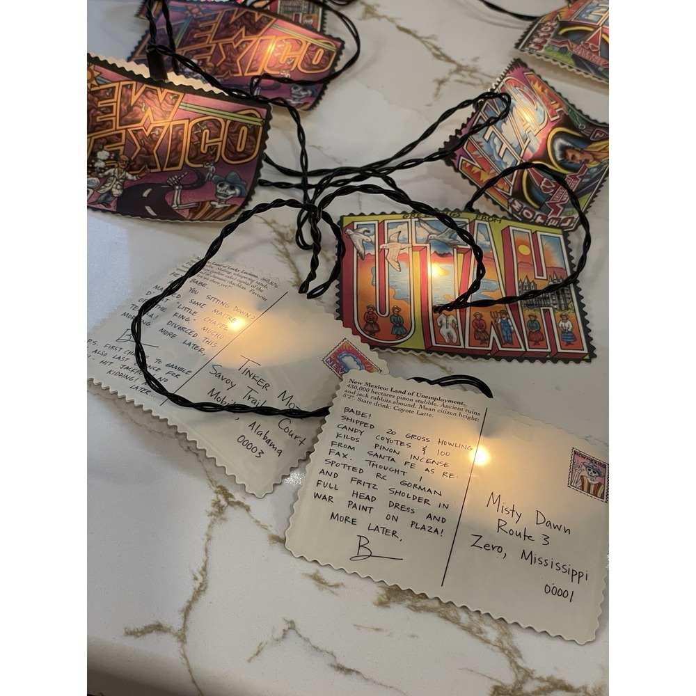 Vintage Primal Lite Southwest Postcard String Lights 14 ft Americana Retro Funky - Picture 3 of 6